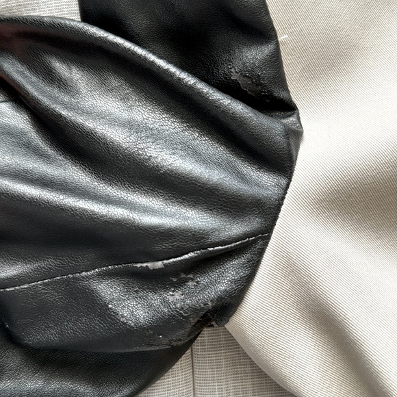 ❌SOLD❌Ann Taylor Trench Coat with Faux Leather Sleeves Small - Picture 15 of 17